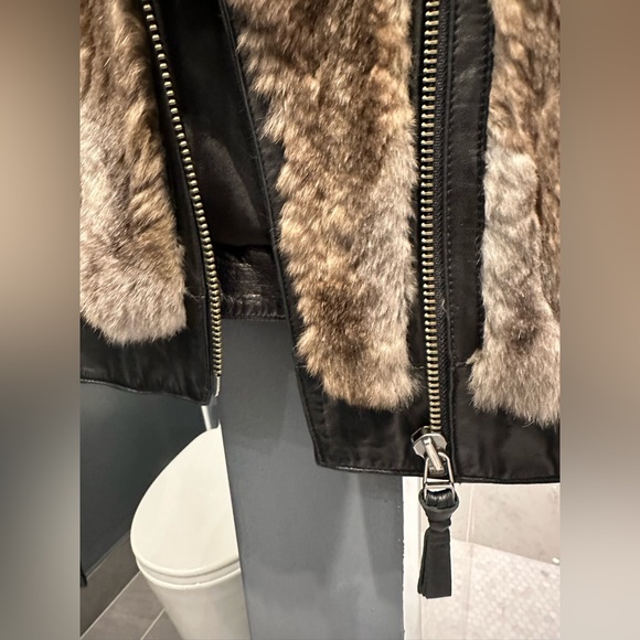 Mackage Leather Jacket with Rabbit Fur - Picture 5 of 5
